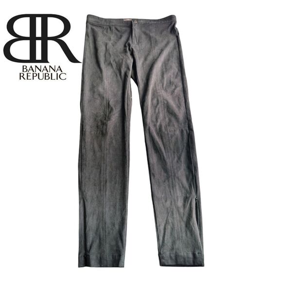 Banana Republic black faux suede skinny pants size 2 - Picture 1 of 9